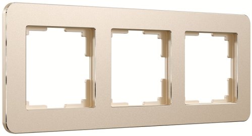 Рамка универсальная Werkel Platinum 3-м. металл шампань фото Рамка универсальная Werkel Platinum 3-м. металл шампань картинка